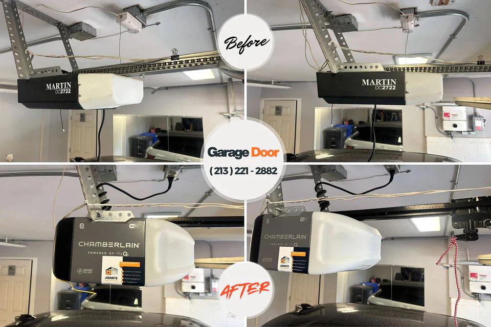 Before and after: garage door repair Atchison, KS